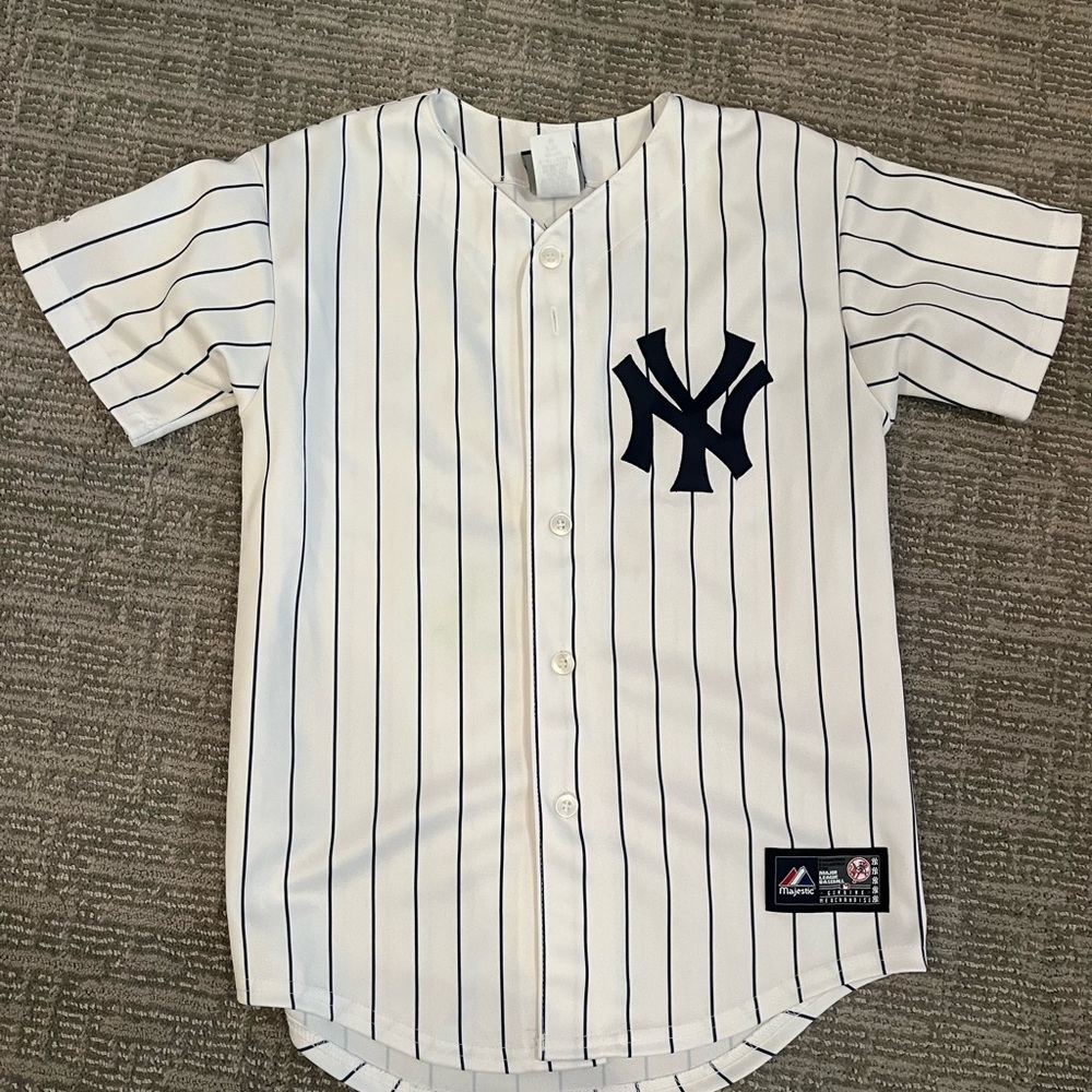 Majestic White and Blue Yankees Jersey